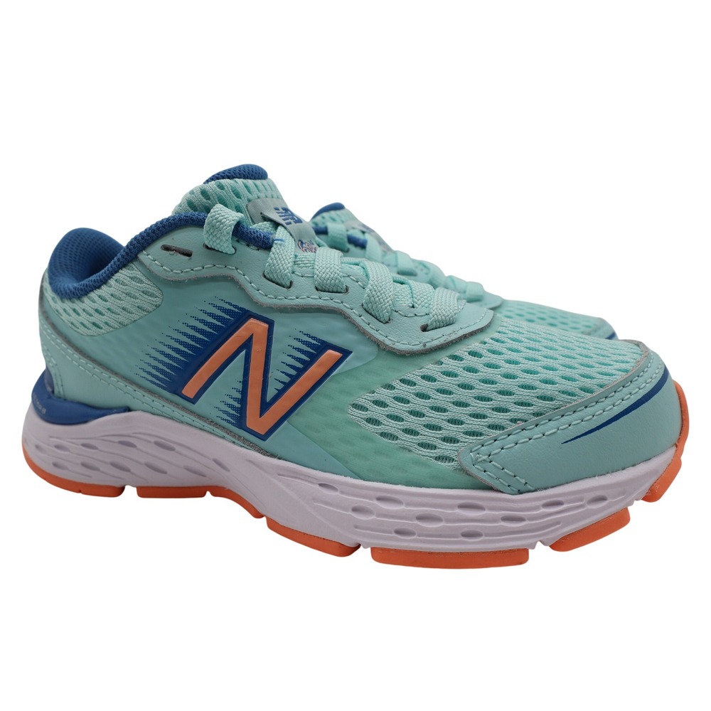 New‎ Balance 680v6 Kids Shoes Size 11 Blue Orange Mesh Running Sneaker YP680LL6